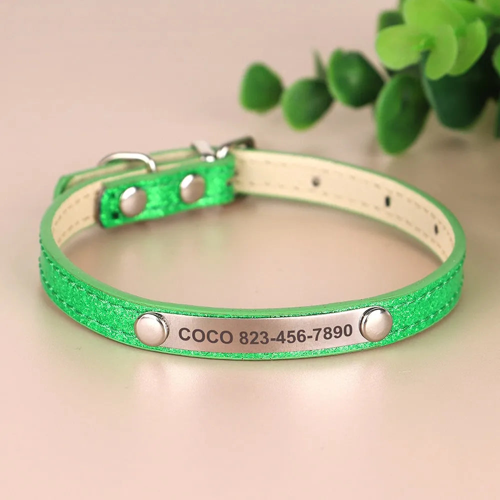 collier personnalisable pour chat vert
