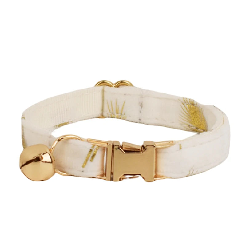 Collier de Noël en velours à personnaliser blanc et or