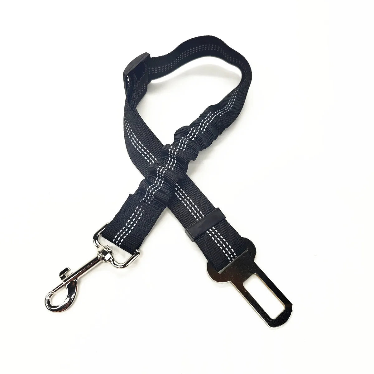 Attache ceinture de sécurité pour harnais chat voiture, noir