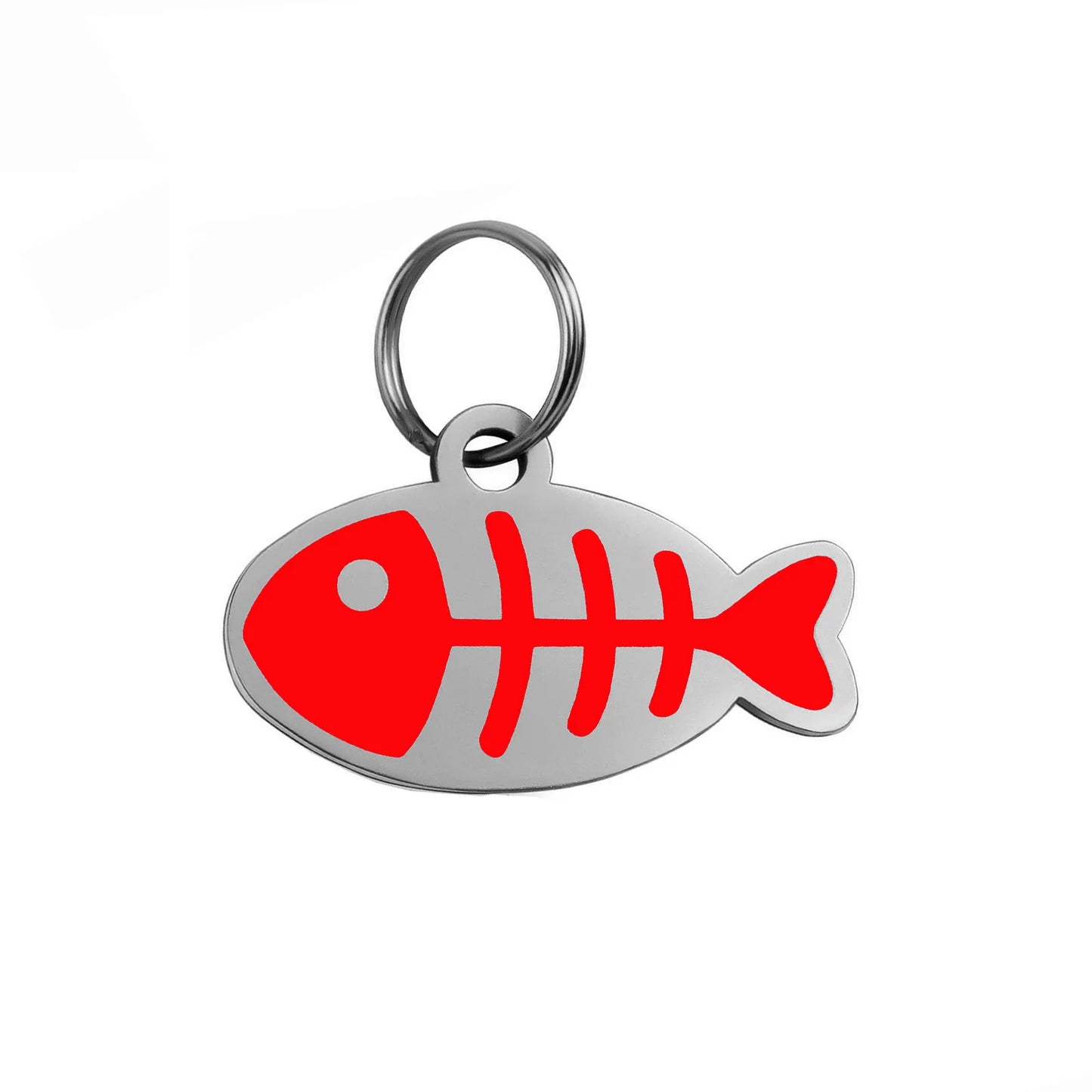 Médaille chat personnalisée arête de poisson