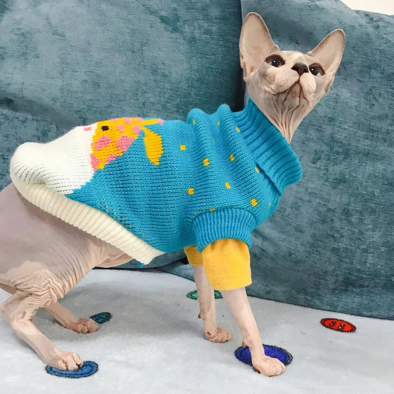 Warmer, bequemer Winterpullover für Katzen - Grauer Hase | Chic et Chat