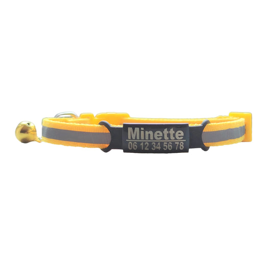 collier réfléchissant pour chat jaune