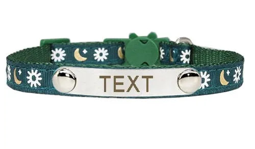 collier gravé vert pour chat