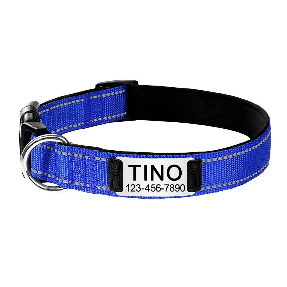 Collier pour chat réfléchissant et gravé