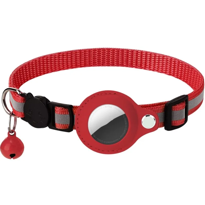 Collier pour Chat avec Étui AirTag – Localisation GPS - Rouge | Chic et Chat