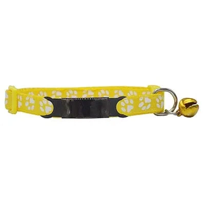 collar con nombre grabado amarillo y negro