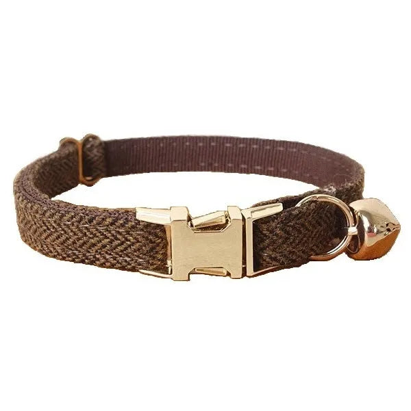 Katzenhalsband Luxus in Tweed-Optik