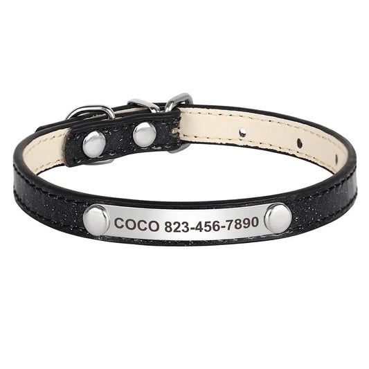 collier chat personnalisable noir