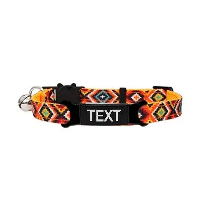 collier ethnique pour chats orange | Chic et Chat