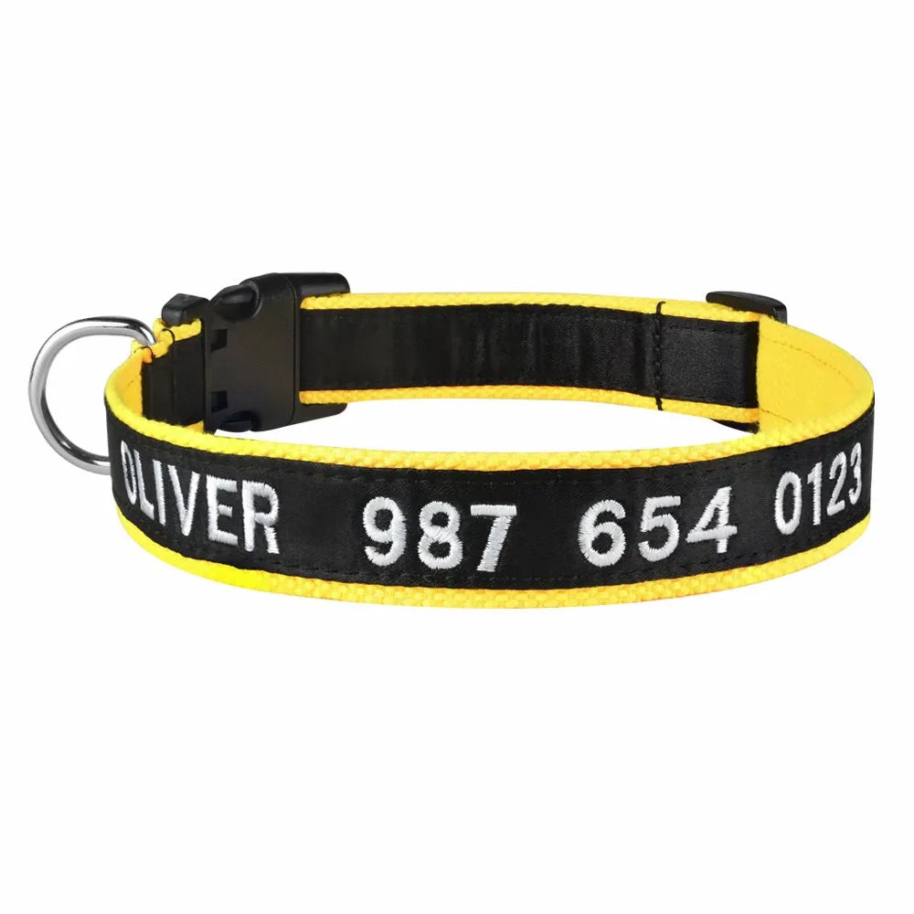 collier personnalisable pour chat jaune