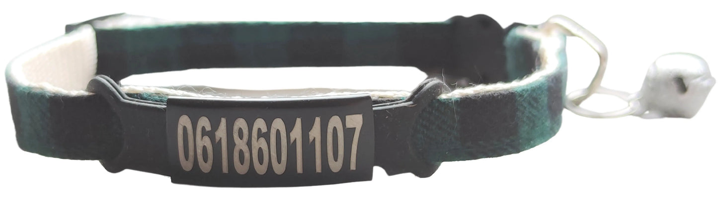 collier vert personnalisé pour chat anti fugue
