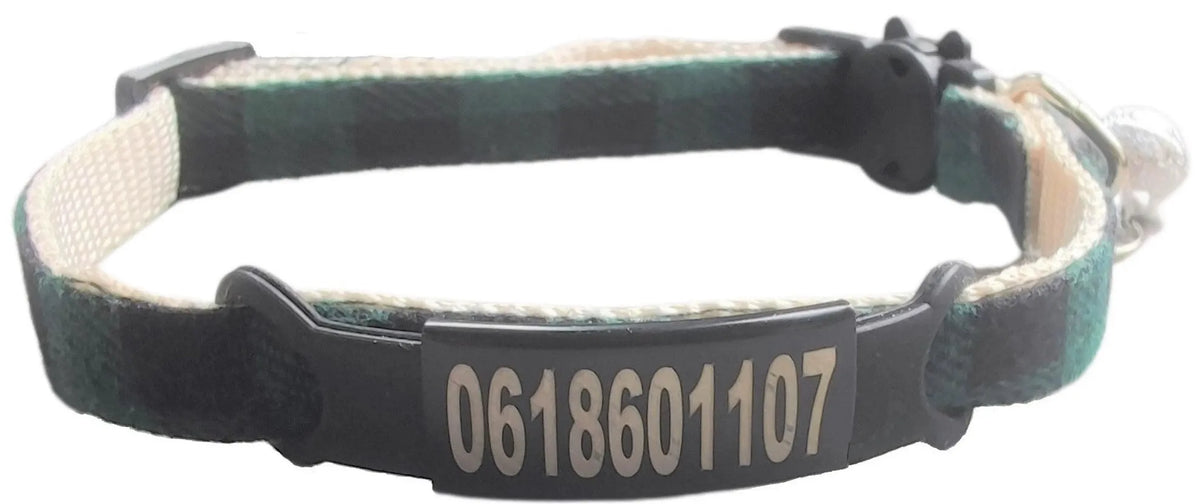collar gato personalizado verde | Chic et Chat