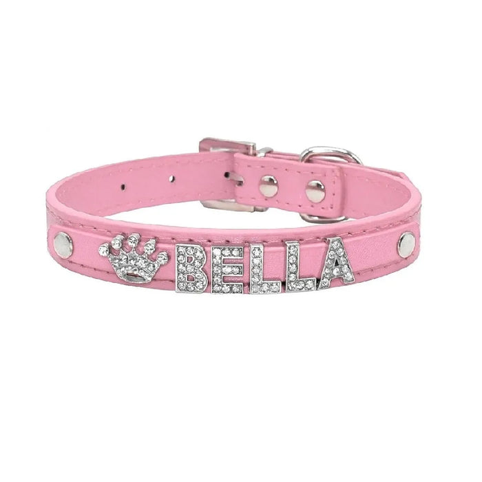 Katzenhalsband Glitzer mit Strass, personalisiert