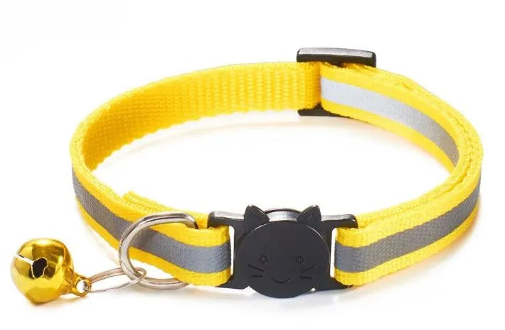 Reflective Cat Collar with Bell - yellow | Chic et Chat