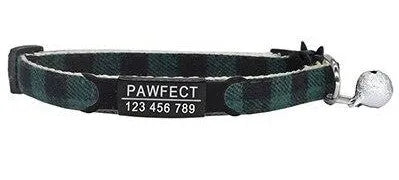 Collar de cuadros personalizable antiahogo para gato - Rojo | Chic et Chat