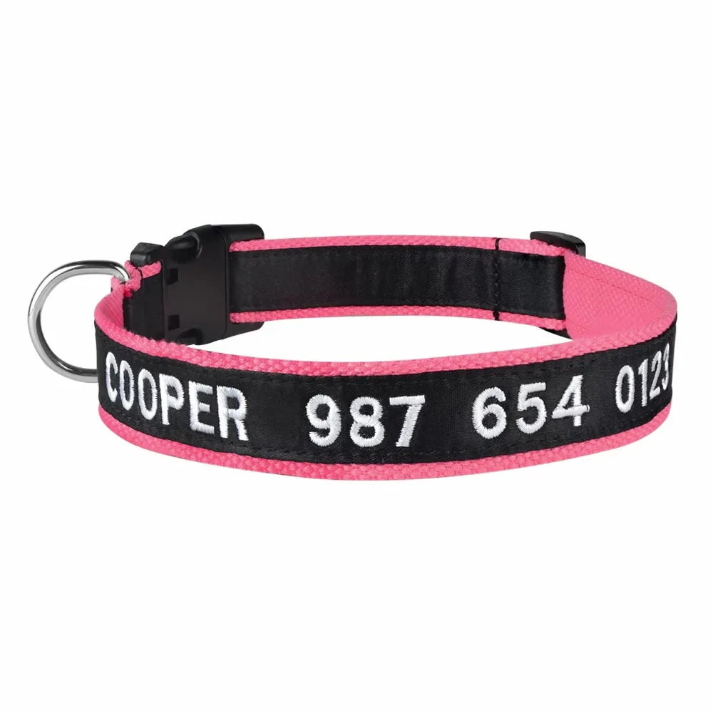 collier personnalisable pour chat rose