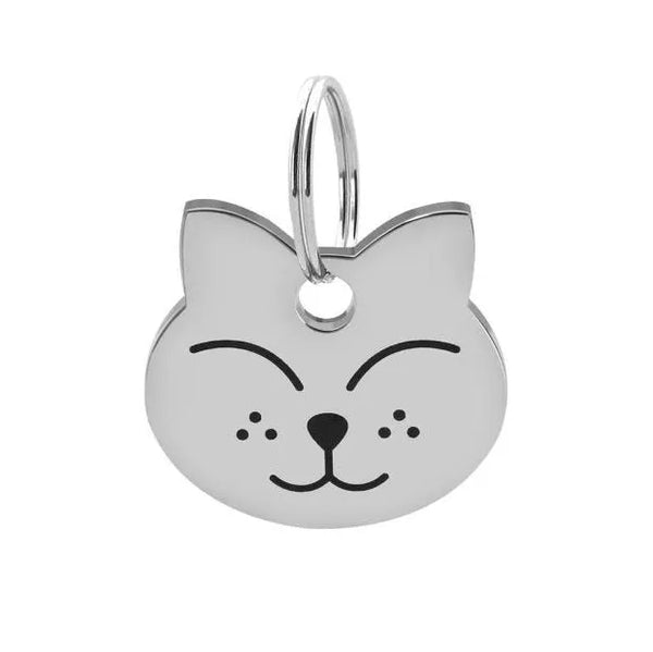 Chapa para gato grabada, 6 diseños divertidos
