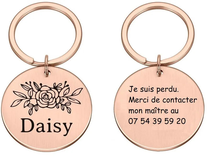 médaille personnalisée rose fleur