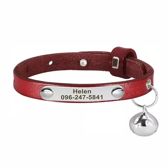 collier pour chat en cuir