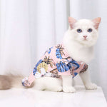 t shirt hawaii pour chat rose