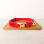 Collier personnalisé pour chat rouge or