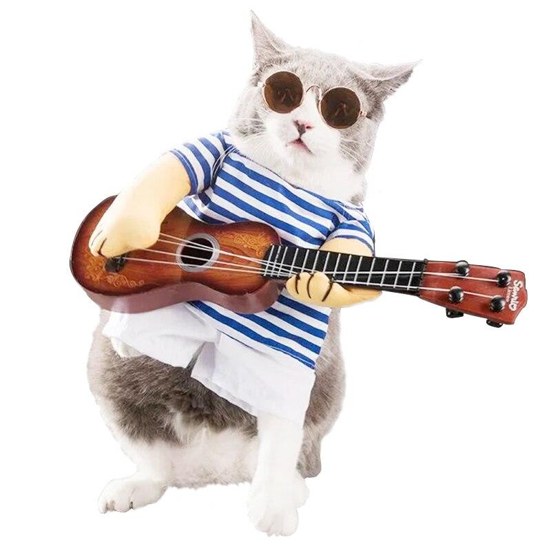 Costume pour chat guitare hilarant et confortable