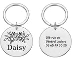 médaille gravée pour chat argent