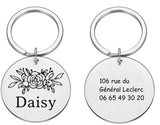 médaille gravée pour chat argent
