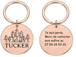 médaille gravée pour chat rose
